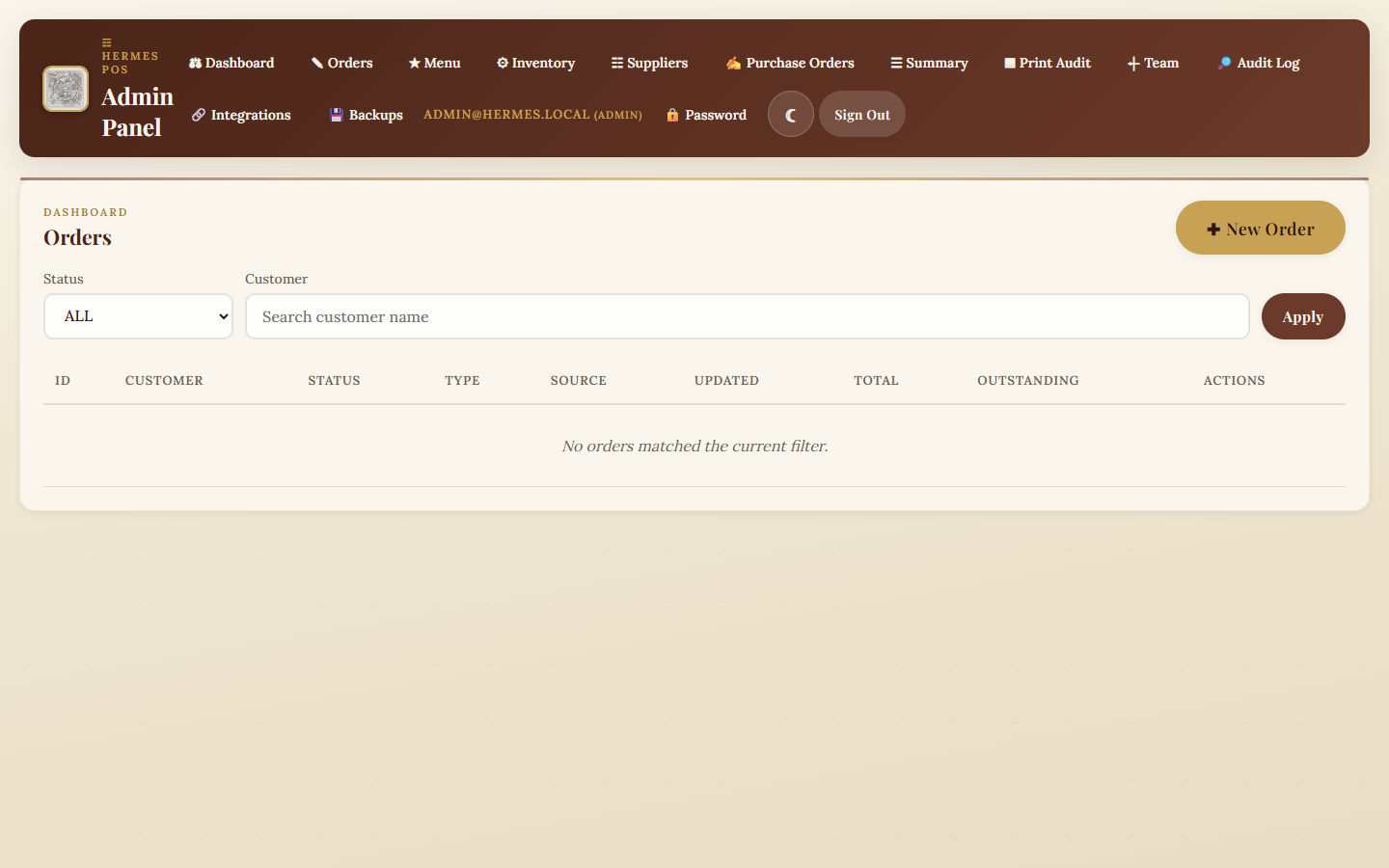 Hermes POS Restaurant