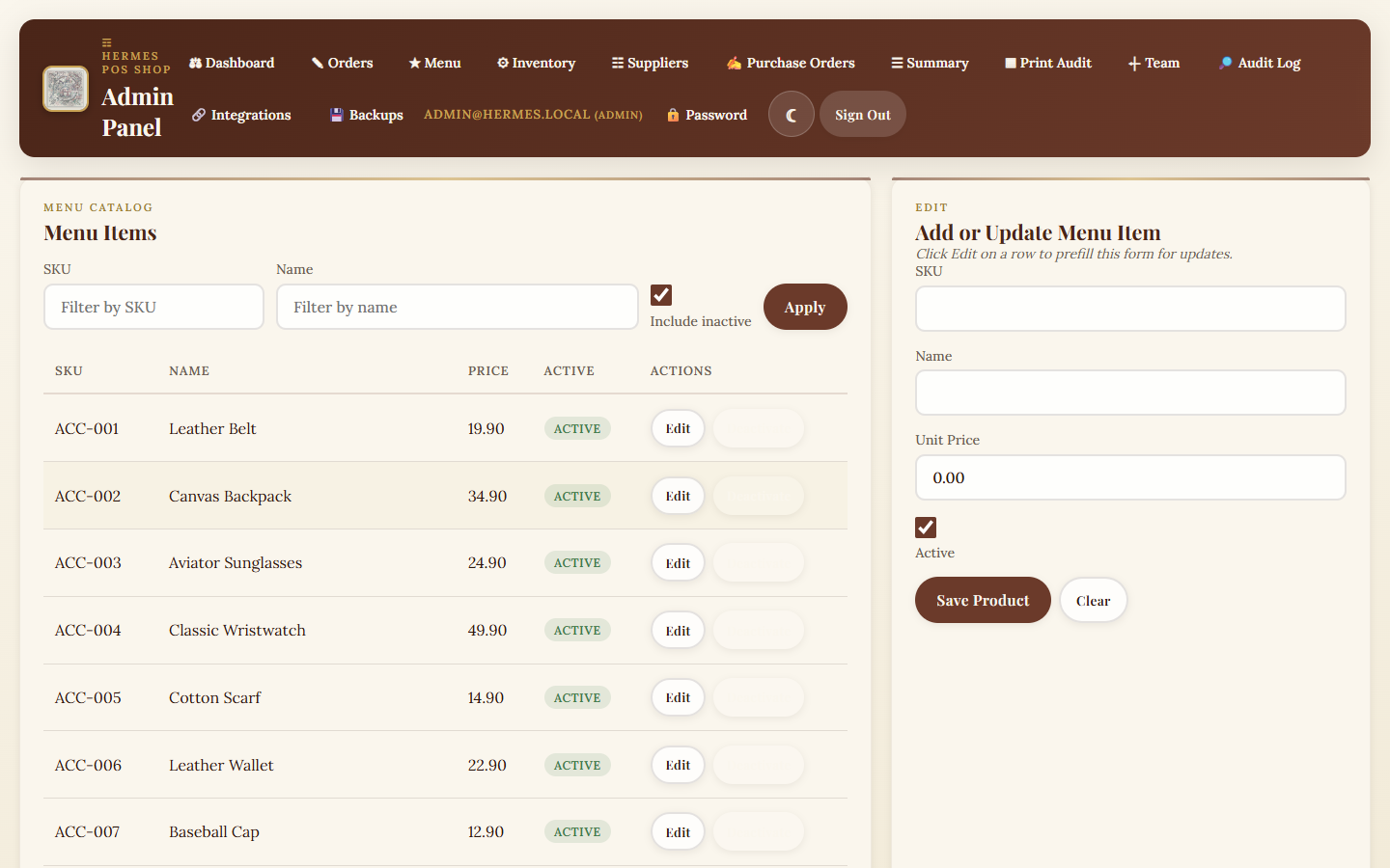 Hermes Shop Products